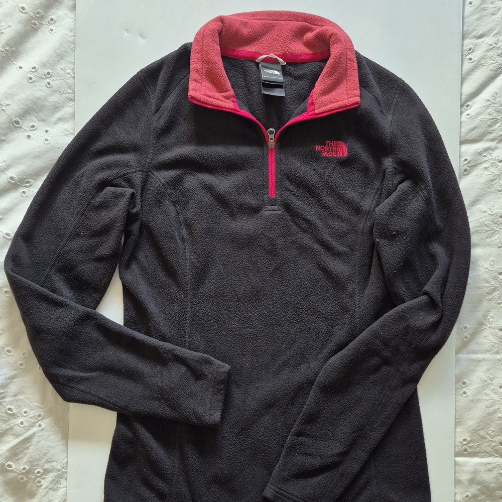 Women's Red and Black Fleece Jacket